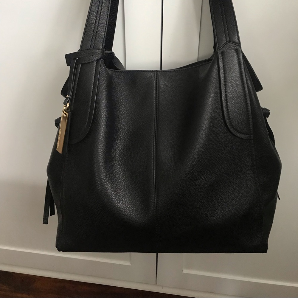 Vince Camuto black leather bag